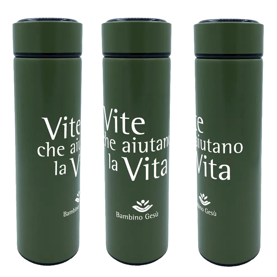 [MAT.CLI.BOR.TER.INF.BAM.GES] Borraccia Termica con Infusore 400 ml Bambino Gesù in imballo singolo